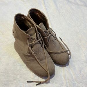 Toms Suede Wedge Booties